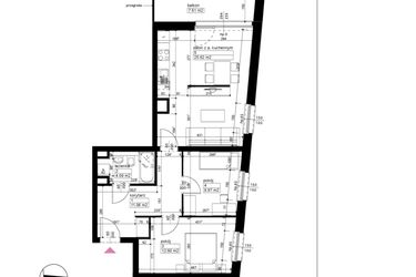 Rzut - Mieszkanie na sprzedaż 3 pokoje o powierzchni 62,34 m² - numer B/1/4/18 w Malta Wołkowyska etap III