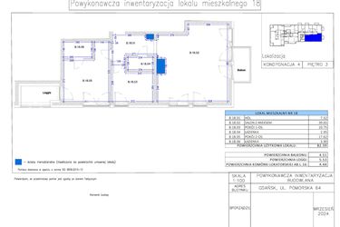Rzut - Mieszkanie na sprzedaż 3 pokoje o powierzchni 82,39 m² - numer B.18 w Gaja Park