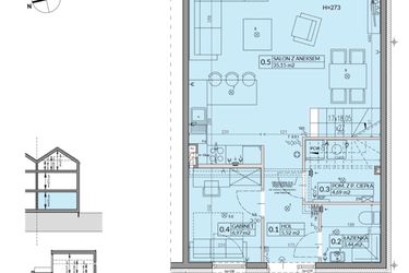Rzut - Dom na sprzedaż 6 pokoi o powierzchni 149,53 m² - numer 7B w Wille przy Lesie