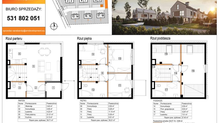 Rzut - Dom na sprzedaż 5 pokoi o powierzchni 116,3 m² - numer 12 w Zacisze Ursynów