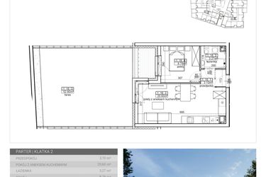 Rzut - Mieszkanie na sprzedaż 2 pokoje o powierzchni 35,75 m² - numer 42 w Wave etap II