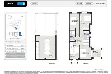 Rzut - Dom na sprzedaż 3 pokoje o powierzchni 262,82 m² - numer 1 w Altoasis