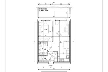 Rzut - Mieszkanie na sprzedaż 2 pokoje o powierzchni 45,41 m² - numer 3 w Łużycka 71