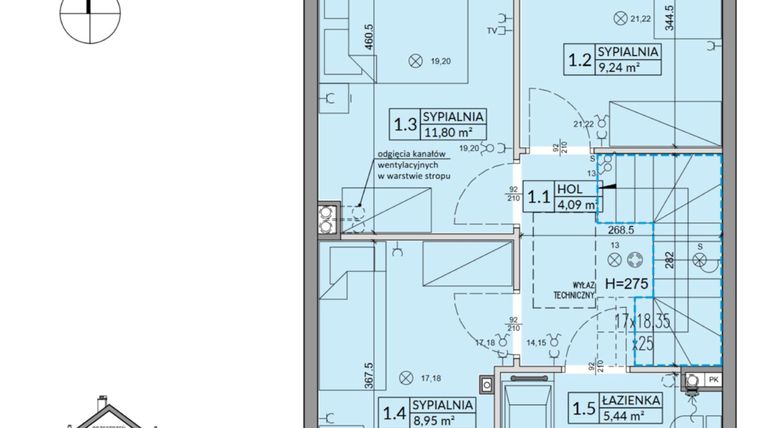 Rzut - Dom na sprzedaż 4 pokoje o powierzchni 85,91 m² - numer 171B w Arkady Walendów etap 3 i 4