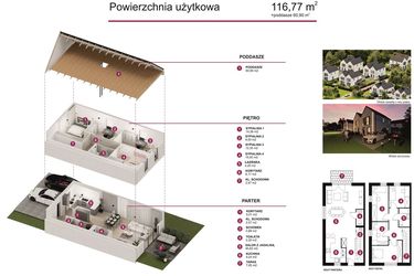 Rzut - Dom na sprzedaż 5 pokoi o powierzchni 116,77 m² - numer D2 w Rubinowa Park etap II