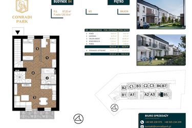Rzut - Mieszkanie na sprzedaż 4 pokoje o powierzchni 120,14 m² - numer B4.M3 w Conradi Park etap II i III