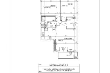 Rzut - Mieszkanie na sprzedaż 3 pokoje o powierzchni 56,33 m² - numer C6 w Bruska