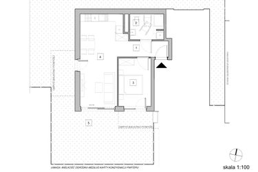 Rzut - Mieszkanie na sprzedaż 2 pokoje o powierzchni 45,53 m² - numer C1_1 w ATAL Zawiślańska