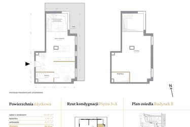 Rzut - Mieszkanie na sprzedaż 1 pokój o powierzchni 95,15 m² - numer B/41 w Królowej Jadwigi