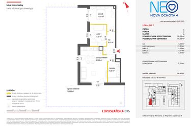 Rzut - Mieszkanie na sprzedaż 3 pokoje o powierzchni 56,36 m² - numer 2 w Neo Nova Ochota 4