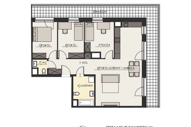 Rzut - Mieszkanie na sprzedaż 4 pokoje o powierzchni 90,17 m² - numer 80 w Osiedle Platinum III