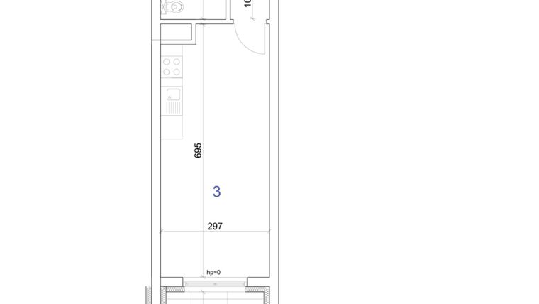 Rzut - Mieszkanie na sprzedaż 1 pokój o powierzchni 35,68 m² - numer 6A.47 w Mierzeja Wiślana etap IV
