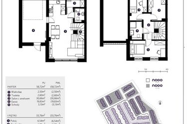 Rzut - Dom na sprzedaż 4 pokoje o powierzchni 92,48 m² - numer 8B w Osiedle Nodo