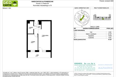 Rzut - Mieszkanie na sprzedaż 2 pokoje o powierzchni 41,57 m² - numer 28/70 w Symfonia Ptasia 28