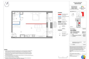 Rzut - Mieszkanie na sprzedaż 1 pokój o powierzchni 47,4 m² - numer A1.2/053 w Fabrica URSUS