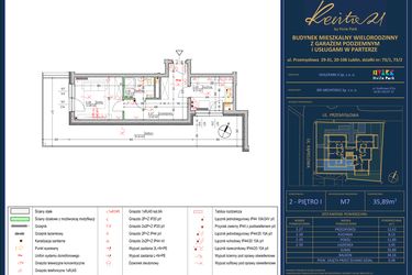 Rzut - Mieszkanie na sprzedaż 2 pokoje o powierzchni 35,89 m² - numer 7 w Revita 21 by Hvile Park