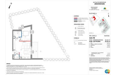 Rzut - Mieszkanie na sprzedaż 2 pokoje o powierzchni 43,22 m² - numer A.0.19 w My Forest