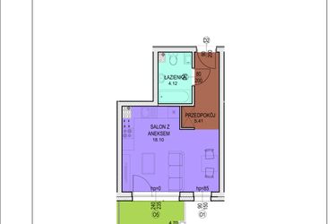 Rzut - Mieszkanie na sprzedaż 1 pokój o powierzchni 27,63 m² - numer A23 w Osiedle Zuchów