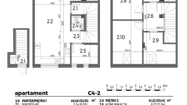 Rzut - Mieszkanie na sprzedaż 4 pokoje o powierzchni 90,63 m² - numer C4-2 w Aleja Miodowa