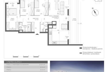 Rzut - Mieszkanie na sprzedaż 4 pokoje o powierzchni 78,97 m² - numer M27 w Apartamenty Przystań bud. F