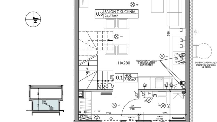 Rzut - Dom na sprzedaż 4 pokoje o powierzchni 74,84 m² - numer 8 w Boska Ksawerowska 2