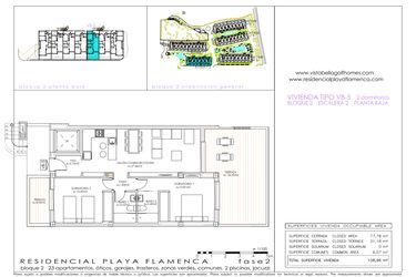 Rzut - Mieszkanie na sprzedaż 2 pokoje o powierzchni 77 m² - numer B.5 w Flamenca Sun - Playa Flamenca