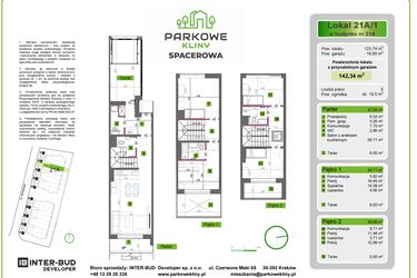 Rzut - Dom na sprzedaż 5 pokoi o powierzchni 142,34 m² - numer 21A/1 w Parkowe Kliny
