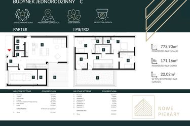 Rzut - Dom na sprzedaż 5 pokoi o powierzchni 171,16 m² - numer C1 w Nowe Piekary