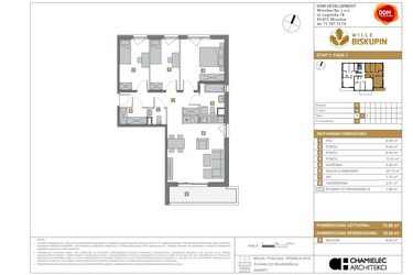 Rzut - Mieszkanie na sprzedaż 4 pokoje o powierzchni 78,38 m² - numer B.4 w Wille Biskupin