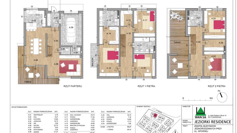 Rzut - Dom na sprzedaż 6 pokoi o powierzchni 267,82 m² - numer 9A w Jeziorki Residence