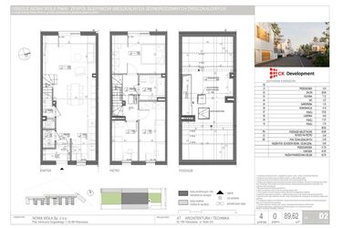Rzut - Dom na sprzedaż 4 pokoje o powierzchni 89,62 m² - numer D.2 w Nova Wola Park