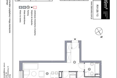 Rzut - Mieszkanie na sprzedaż 3 pokoje o powierzchni 58,09 m² - numer R_V-28_13 w os. Dąbrówka – Leśna Polana
