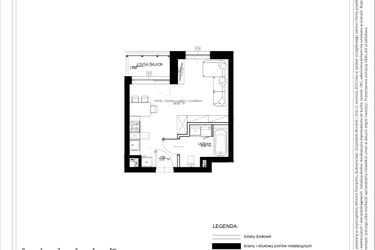 Rzut - Mieszkanie na sprzedaż 1 pokój o powierzchni 27,78 m² - numer B56 w Osiedle pod Klonami "Klonowa 11"