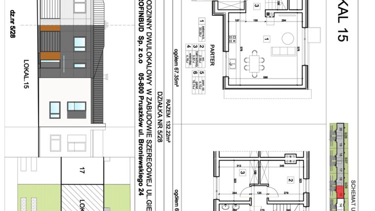 Rzut - Dom na sprzedaż 5 pokoi o powierzchni 132 m² - numer 15 w Osiedle Gierymskiego - etap IV