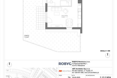 Rzut - Mieszkanie na sprzedaż 1 pokój o powierzchni 60,62 m² - numer 3.10.0M04 w Szumilas etap III