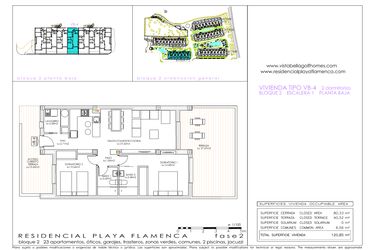 Rzut - Mieszkanie na sprzedaż 2 pokoje o powierzchni 80 m² - numer B.4 w Flamenca Sun - Playa Flamenca