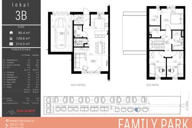 Rzut - Dom na sprzedaż 4 pokoje o powierzchni 114,3 m² - numer 3B w Family Park Ksawerów IV