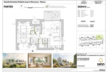 Rzut - Dom na sprzedaż 5 pokoi o powierzchni 124,28 m² - numer H w Osiedle Kwiatów Polskich etap 2
