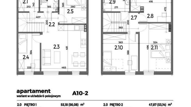 Rzut - Mieszkanie na sprzedaż 4 pokoje o powierzchni 103,47 m² - numer A10-2 w Aleja Miodowa