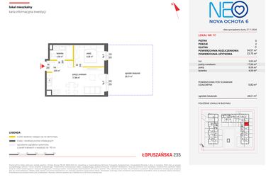 Rzut - Mieszkanie na sprzedaż 2 pokoje o powierzchni 34,34 m² - numer 90 w Neo Nova Ochota 6