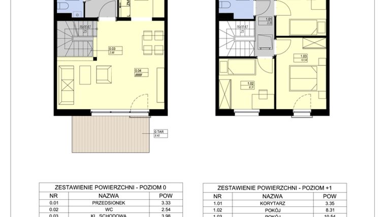 Rzut - Dom na sprzedaż 4 pokoje o powierzchni 80,27 m² - numer I.II.E-02 w Osiedle Zastawna