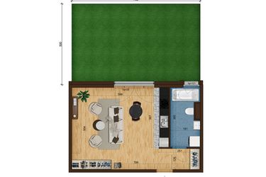 Rzut - Mieszkanie na sprzedaż 1 pokój o powierzchni 38,73 m² - numer 2.4 w Nowe Zabrze