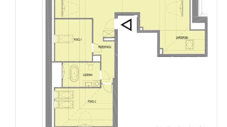 Rzut - Mieszkanie na sprzedaż 3 pokoje o powierzchni 84,35 m² - numer A29 w Komuny Paryskiej 19a