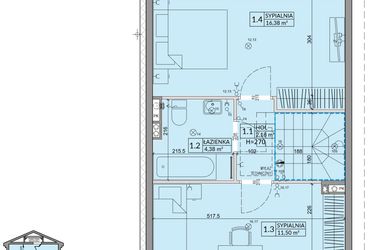 Rzut - Dom na sprzedaż 3 pokoje o powierzchni 75,74 m² - numer 28A w Zielono Mi 2