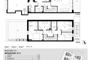 Rzut - Dom na sprzedaż 4 pokoje o powierzchni 122,41 m² - numer D1.2 w Ville Przy Białej