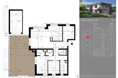 Rzut - Mieszkanie na sprzedaż 4 pokoje o powierzchni 97,26 m² - numer B32.M3 w Leśna Polana