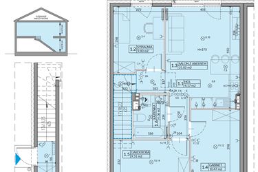 Rzut - Mieszkanie na sprzedaż 4 pokoje o powierzchni 64,03 m² - numer 33B w Domy na Witosa etap 1B