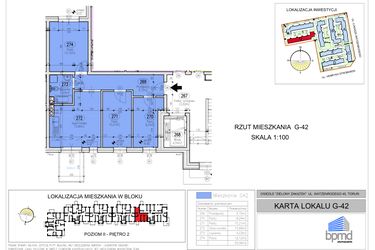 Rzut - Mieszkanie na sprzedaż 4 pokoje o powierzchni 59,96 m² - numer G-42 w Zielony Zakątek - bud. G