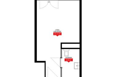 Rzut - Mieszkanie na sprzedaż 1 pokój o powierzchni 25,64 m² - numer A2 296LU w 29L - Apartamenty inwestycyjne