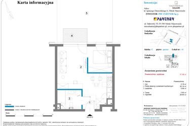 Rzut - Mieszkanie na sprzedaż 1 pokój o powierzchni 37,38 m² - numer 10 w Daszyńskiego Square etap 2